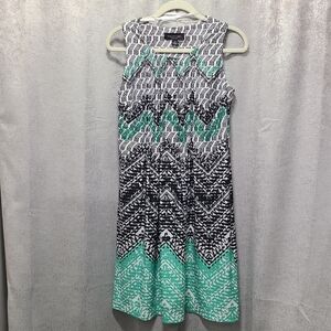 Perceptions Shift Dress Size Large Black & Mint Sleeveless Size‎ Small